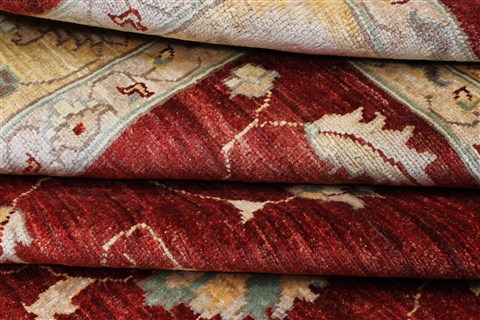 Pishavar Red Hand Knotted 82 X 98 Area Rug 250-22068 Image 9