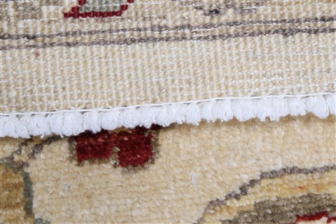 Pishavar Beige Hand Knotted 82 X 99  Area Rug 250-22076 Image 14