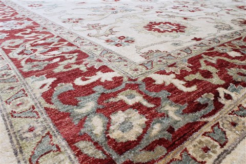 Pishavar Beige Hand Knotted 82 X 99  Area Rug 250-22076 Image 16