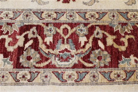 Pishavar Beige Hand Knotted 82 X 99  Area Rug 250-22076 Image 17