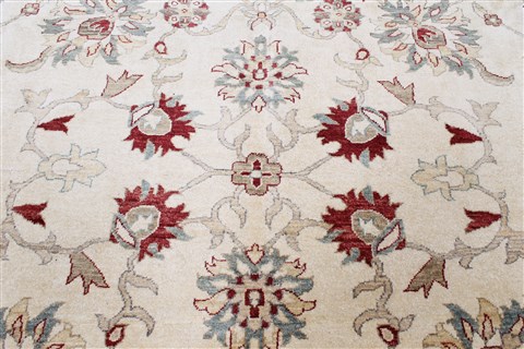 Pishavar Beige Hand Knotted 82 X 99  Area Rug 250-22076 Image 18