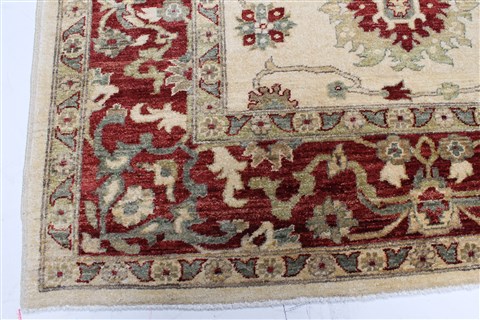 Pishavar Beige Hand Knotted 82 X 99  Area Rug 250-22076 Image 19