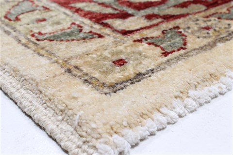 Pishavar Beige Hand Knotted 82 X 99  Area Rug 250-22076 Image 20