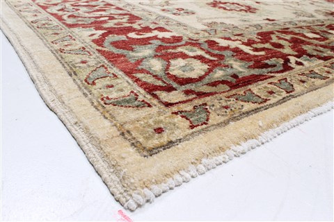 Pishavar Beige Hand Knotted 82 X 99  Area Rug 250-22076 Image 21
