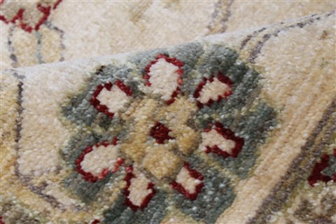 Pishavar Beige Hand Knotted 82 X 99  Area Rug 250-22076 Image 2