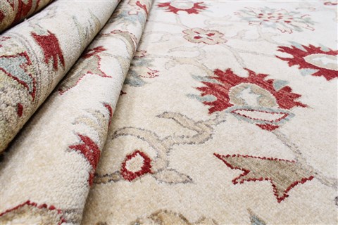 Pishavar Beige Hand Knotted 82 X 99  Area Rug 250-22076 Image 8