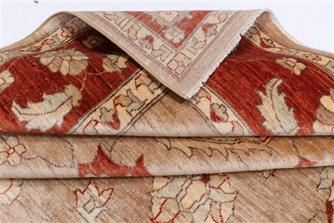 Pishavar Beige Hand Knotted 711 X 911 Area Rug 250-22079 Image 10