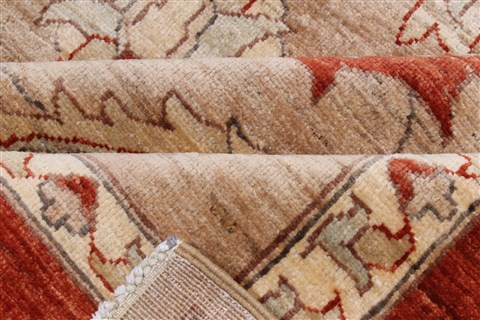 Pishavar Beige Hand Knotted 711 X 911 Area Rug 250-22079 Image 11