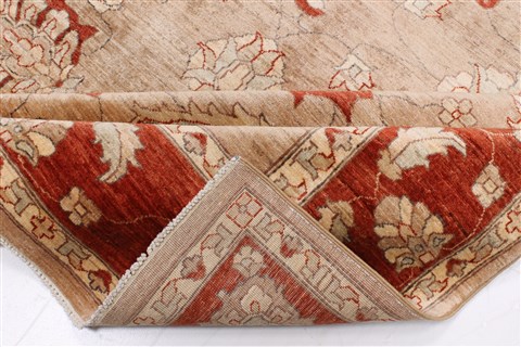 Pishavar Beige Hand Knotted 711 X 911 Area Rug 250-22079 Image 12