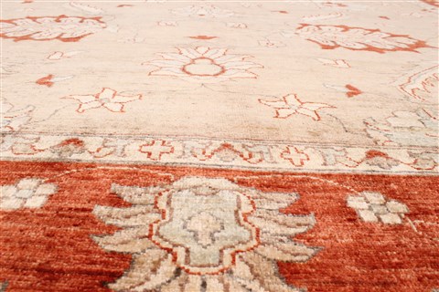 Pishavar Beige Hand Knotted 711 X 911 Area Rug 250-22079 Image 16