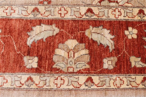 Pishavar Beige Hand Knotted 711 X 911 Area Rug 250-22079 Image 17
