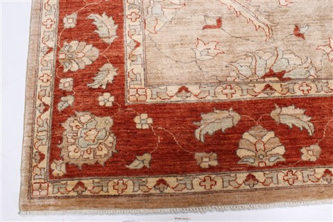 Pishavar Beige Hand Knotted 711 X 911 Area Rug 250-22079 Image 19