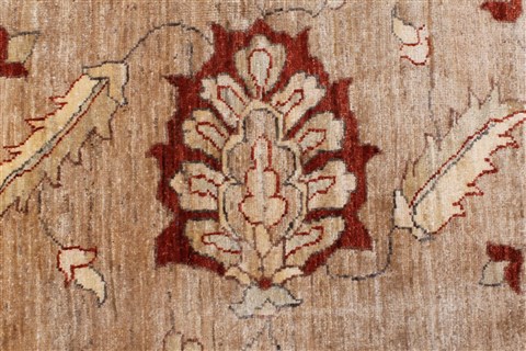 Pishavar Beige Hand Knotted 711 X 911 Area Rug 250-22079 Image 1
