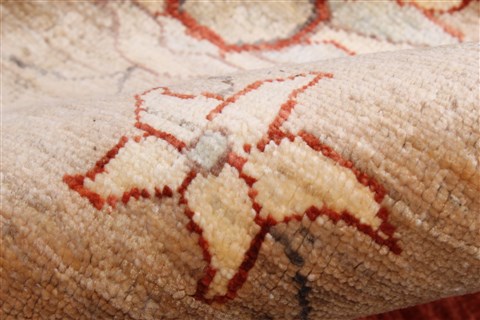 Pishavar Beige Hand Knotted 711 X 911 Area Rug 250-22079 Image 3