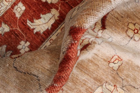 Pishavar Beige Hand Knotted 711 X 911 Area Rug 250-22079 Image 7