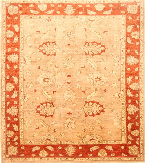Pishavar Beige Hand Knotted 711 X 911 Area Rug 250-22079 Image 0