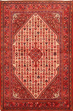 Bidjar Red Hand Knotted 3'2" X 4'10"  Area Rug 100-22084