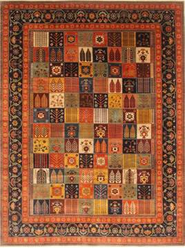Indian Bakhtiar Multicolor Rectangle 9x12 ft Wool Carpet 22094