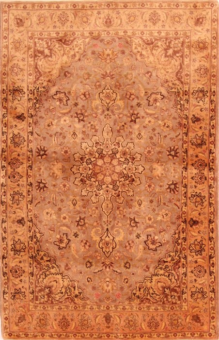 Tabriz Yellow Hand Knotted 33 X 411  Area Rug 253-22095 Image 0