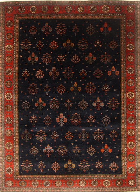 Gabbeh Blue Hand Knotted 89 X 119 Area Rug 250-22102 Image 0