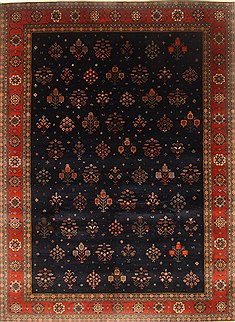 Indian Gabbeh Blue Rectangle 9x12 ft Wool Carpet 22102