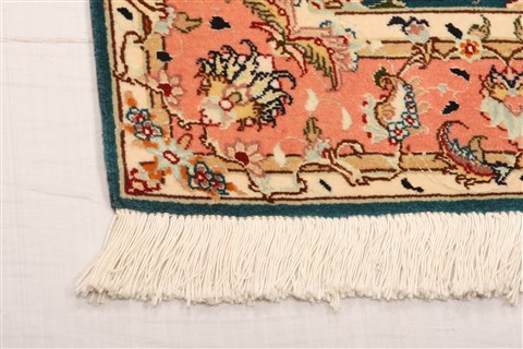 Persian Tabriz Red Rectangle 3x5 ft Wool Carpet 22105 | SKU 22105