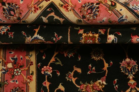 Tabriz Black Hand Knotted 33 X 410 Area Rug 100-22106 Image 7