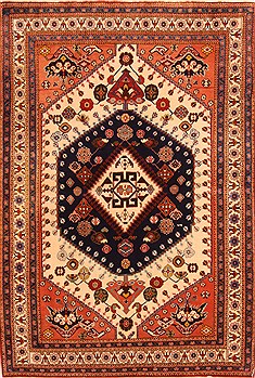 Abadeh Brown Hand Knotted 3'3" X 4'10"  Area Rug 100-22108