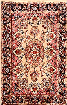 Mashad Red Hand Knotted 3'3" X 4'11"  Area Rug 100-22112