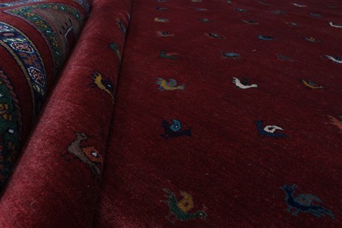 Gabbeh Red Hand Knotted 811 X 116 Area Rug 250-22124 Image 14