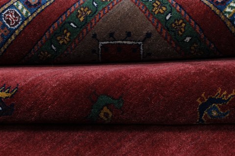 Gabbeh Red Hand Knotted 811 X 116 Area Rug 250-22124 Image 15
