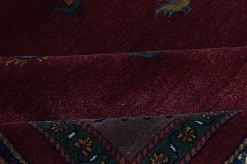 Gabbeh Red Hand Knotted 811 X 116 Area Rug 250-22124 Image 17