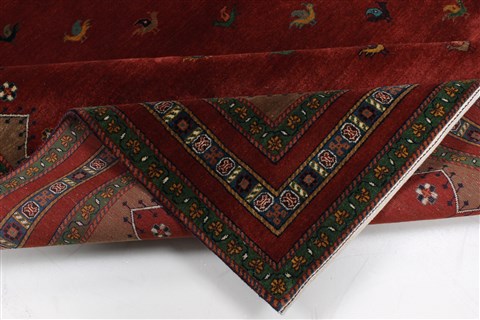 Gabbeh Red Hand Knotted 811 X 116 Area Rug 250-22124 Image 18