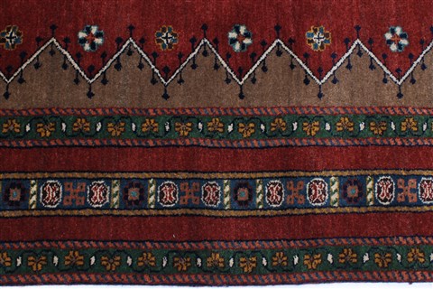 Gabbeh Red Hand Knotted 811 X 116 Area Rug 250-22124 Image 1
