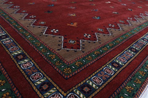Gabbeh Red Hand Knotted 811 X 116 Area Rug 250-22124 Image 22