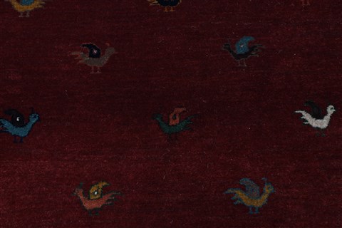 Gabbeh Red Hand Knotted 811 X 116 Area Rug 250-22124 Image 2
