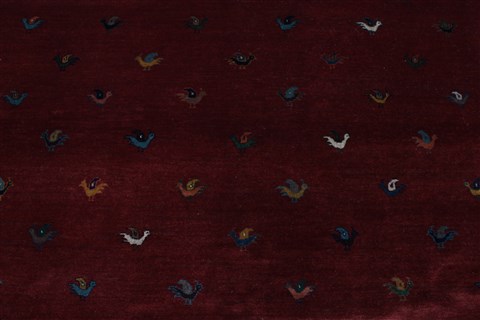 Gabbeh Red Hand Knotted 811 X 116 Area Rug 250-22124 Image 3