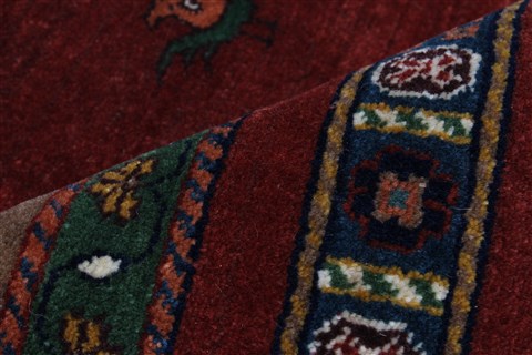 Gabbeh Red Hand Knotted 811 X 116 Area Rug 250-22124 Image 7