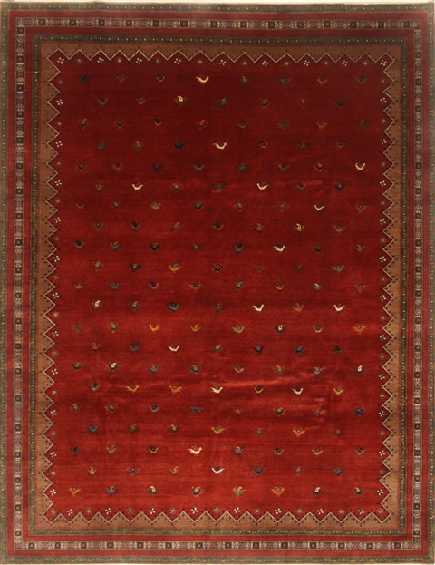 Gabbeh Red Hand Knotted 811 X 116 Area Rug 250-22124 Image 0