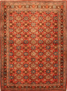 Persian Varamin Orange Rectangle 3x5 ft Wool Carpet 22125