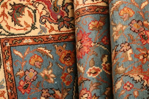 Tabriz Blue Hand Knotted 211 X 411  Area Rug 253-22128 Image 8