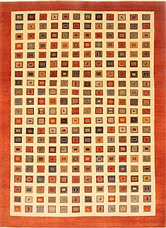 Indian Gabbeh Beige Rectangle 9x12 ft Wool Carpet 22136