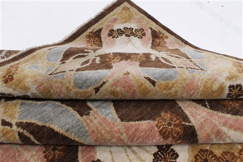 Modern Brown Hand Knotted 83 X 112  Area Rug 250-22144 Image 14