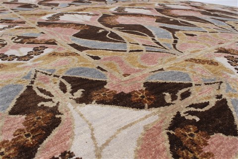 Modern Brown Hand Knotted 83 X 112  Area Rug 250-22144 Image 1