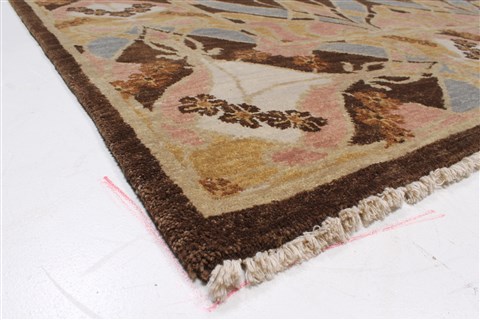 Modern Brown Hand Knotted 83 X 112  Area Rug 250-22144 Image 6