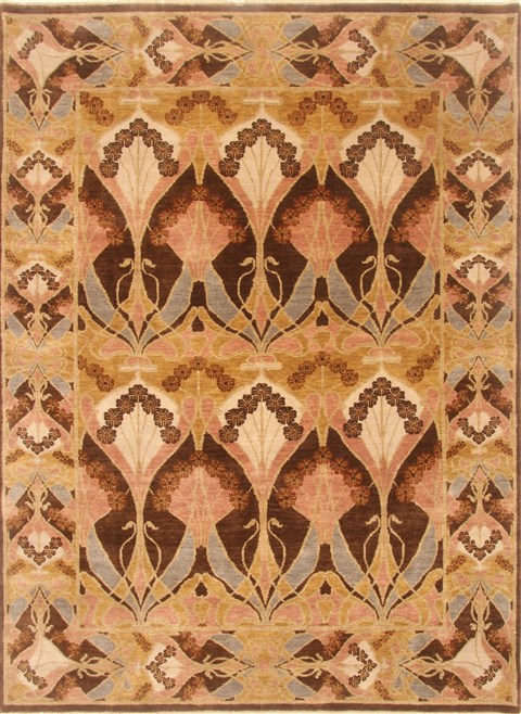 Modern Brown Hand Knotted 83 X 112  Area Rug 250-22144 Image 0