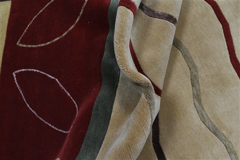 Nepal Beige Hand Knotted 90 X 120 Area Rug 250-22152 Image 11