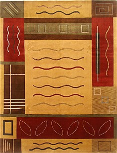 Nepal Beige Hand Knotted 9'0" X 12'0"  Area Rug 250-22152