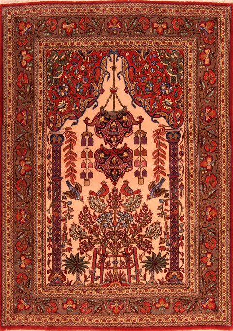 Qum Red Hand Knotted 37 X 50 Area Rug 100-22173 Image 0