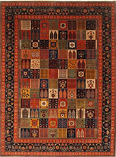 Indian Bakhtiar Multicolor Square 9 ft and Larger Wool Carpet 22174